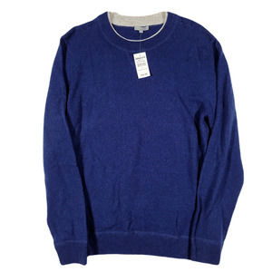 K+J2 Navy with Grey Cashmere‎ Wool Sweater Mens Large